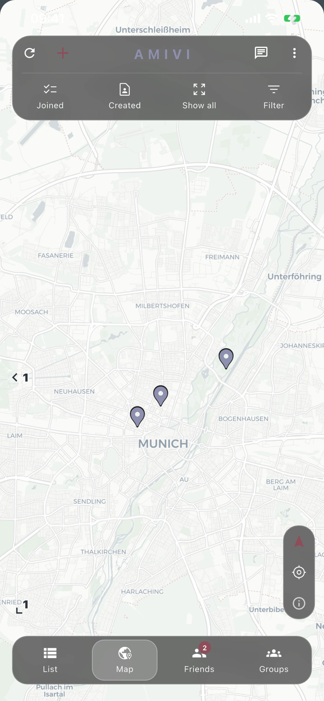 Amivi map screen